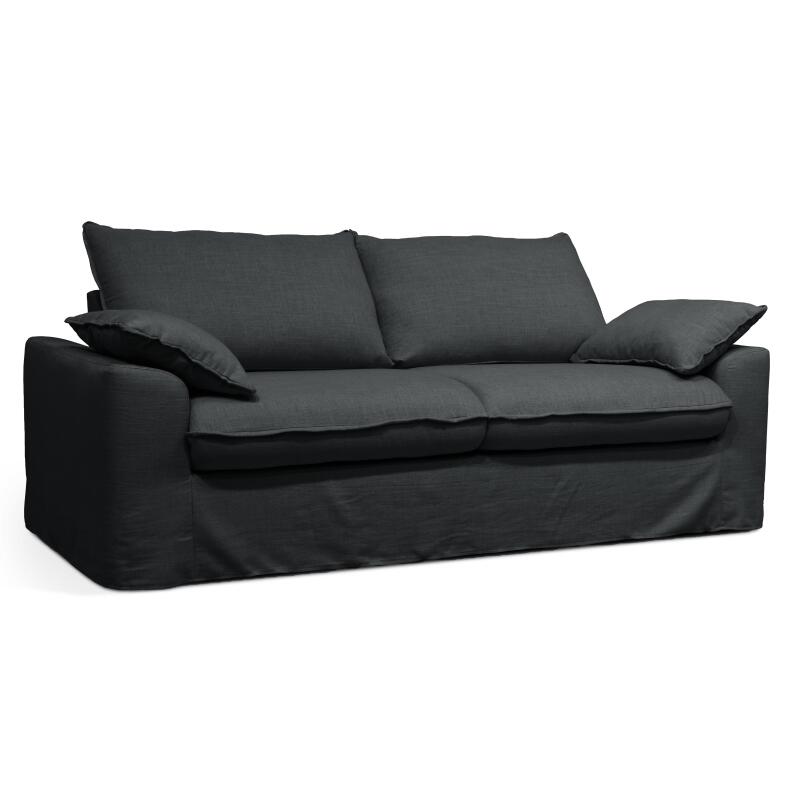 Dreisitzer-Sofa aus Leinen-Mischgewebe
