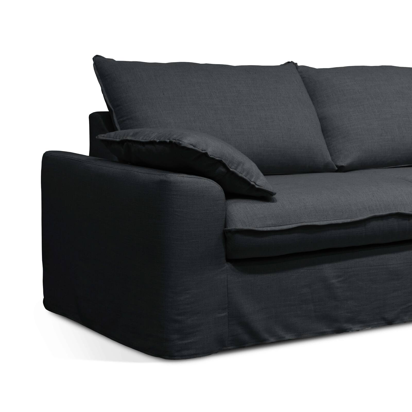 Dreisitzer-Sofa aus Leinen-Mischgewebe
