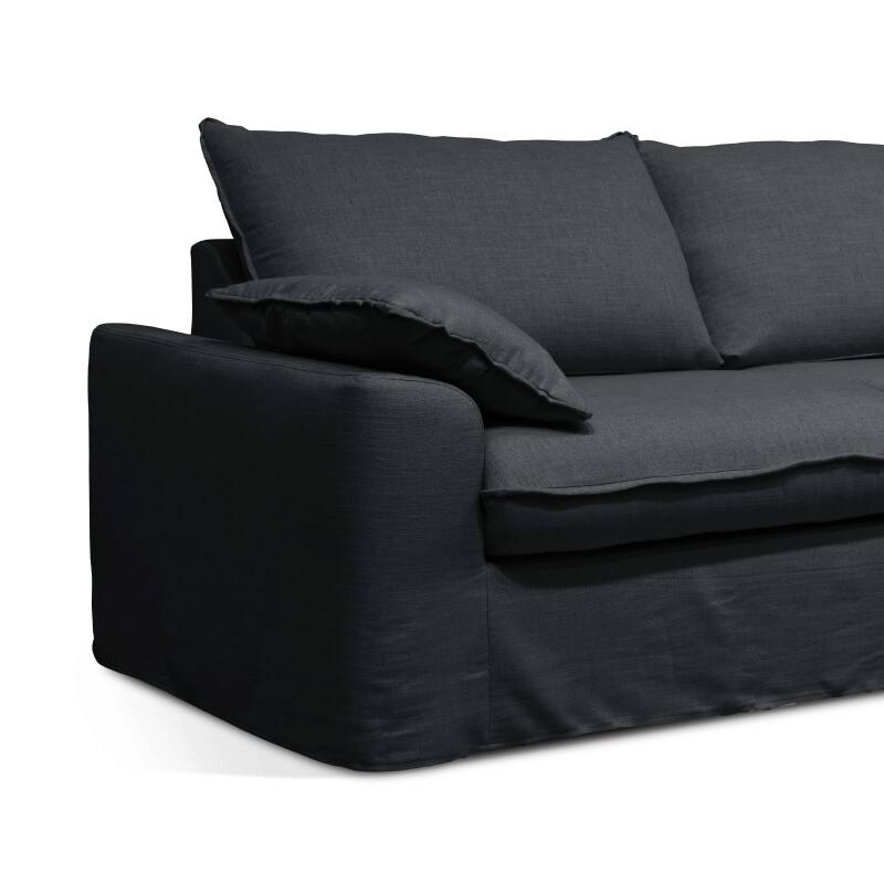 Dreisitzer-Sofa aus Leinen-Mischgewebe