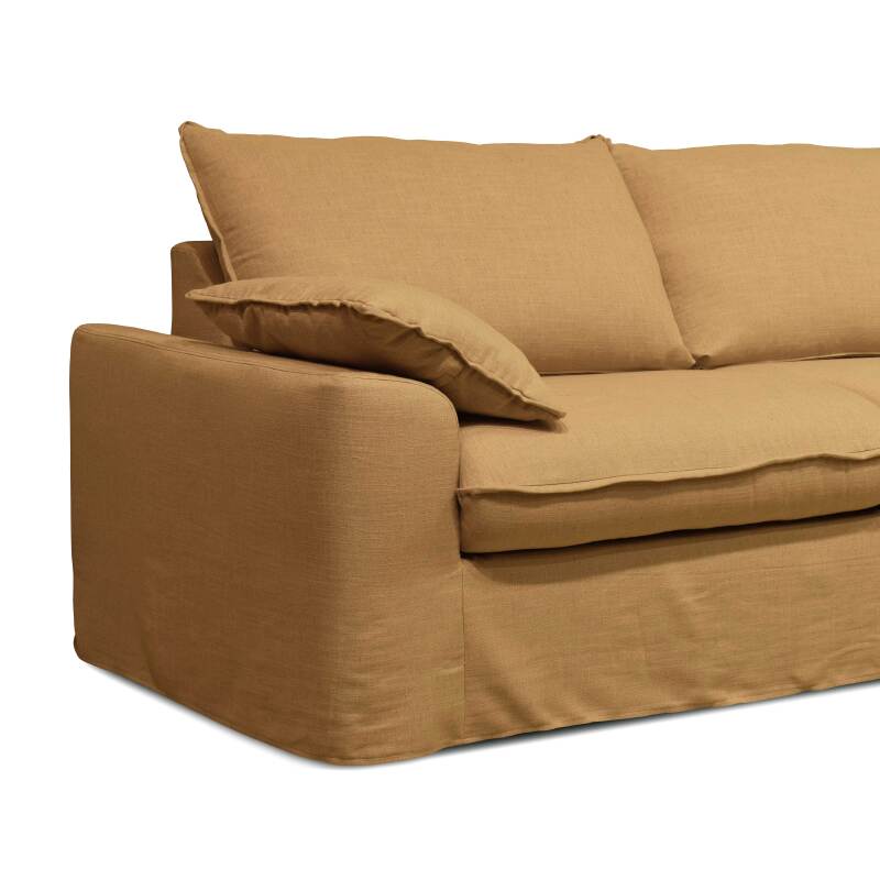 Umwandelbares Schlafsofa aus Leinen-Mischgewebe für 3 Personen