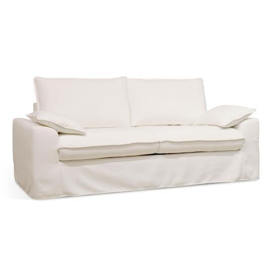 Schlafsofa 3-Sitzer aus Strukturstoff abnehmbar mit Kissen | Oviala