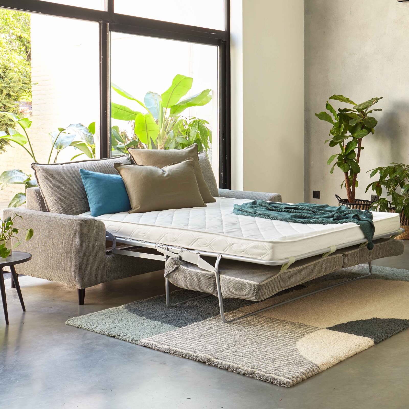 Schlafsofa aus meliertem Stoff für 3 Personen