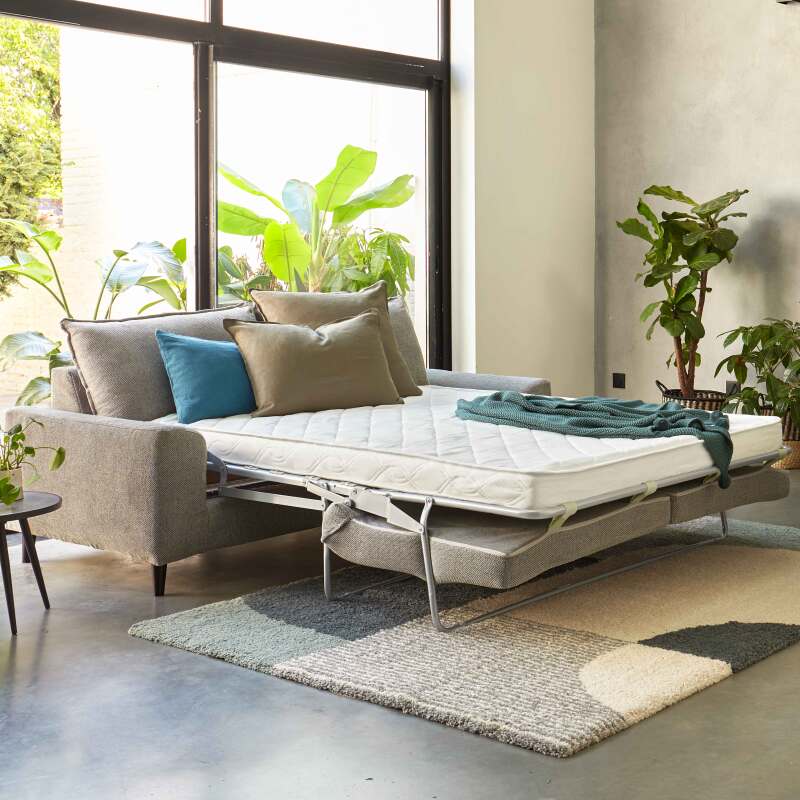 Schlafsofa aus meliertem Stoff für 3 Personen (4/6)