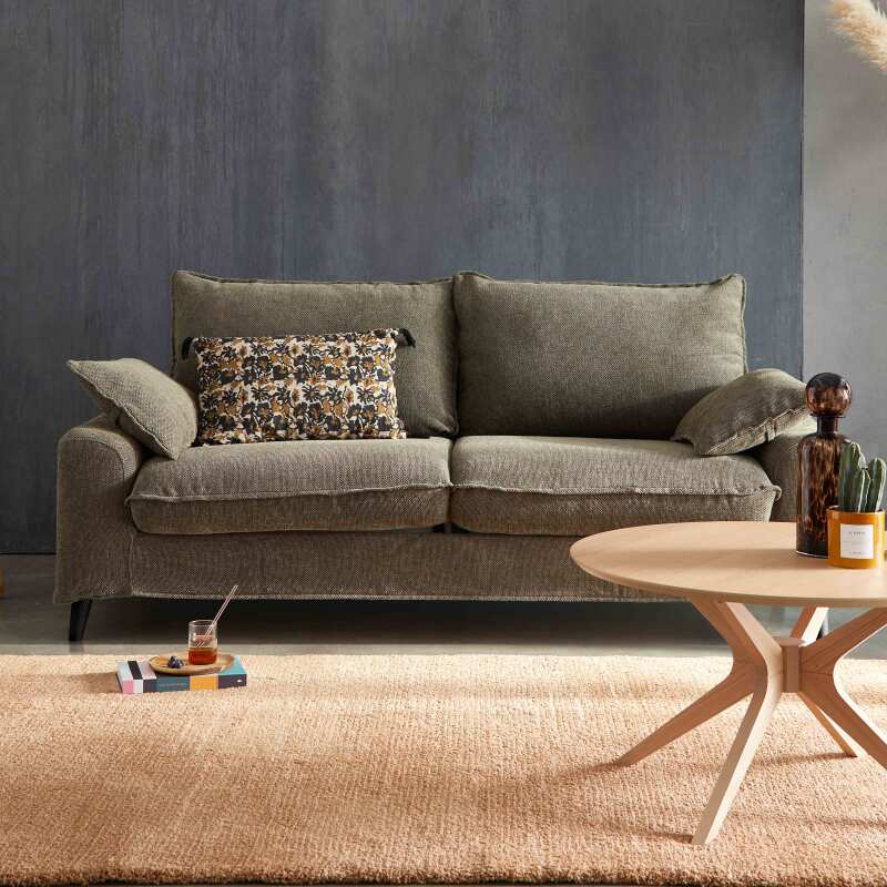 Schlafsofa aus meliertem Stoff für 3 Personen