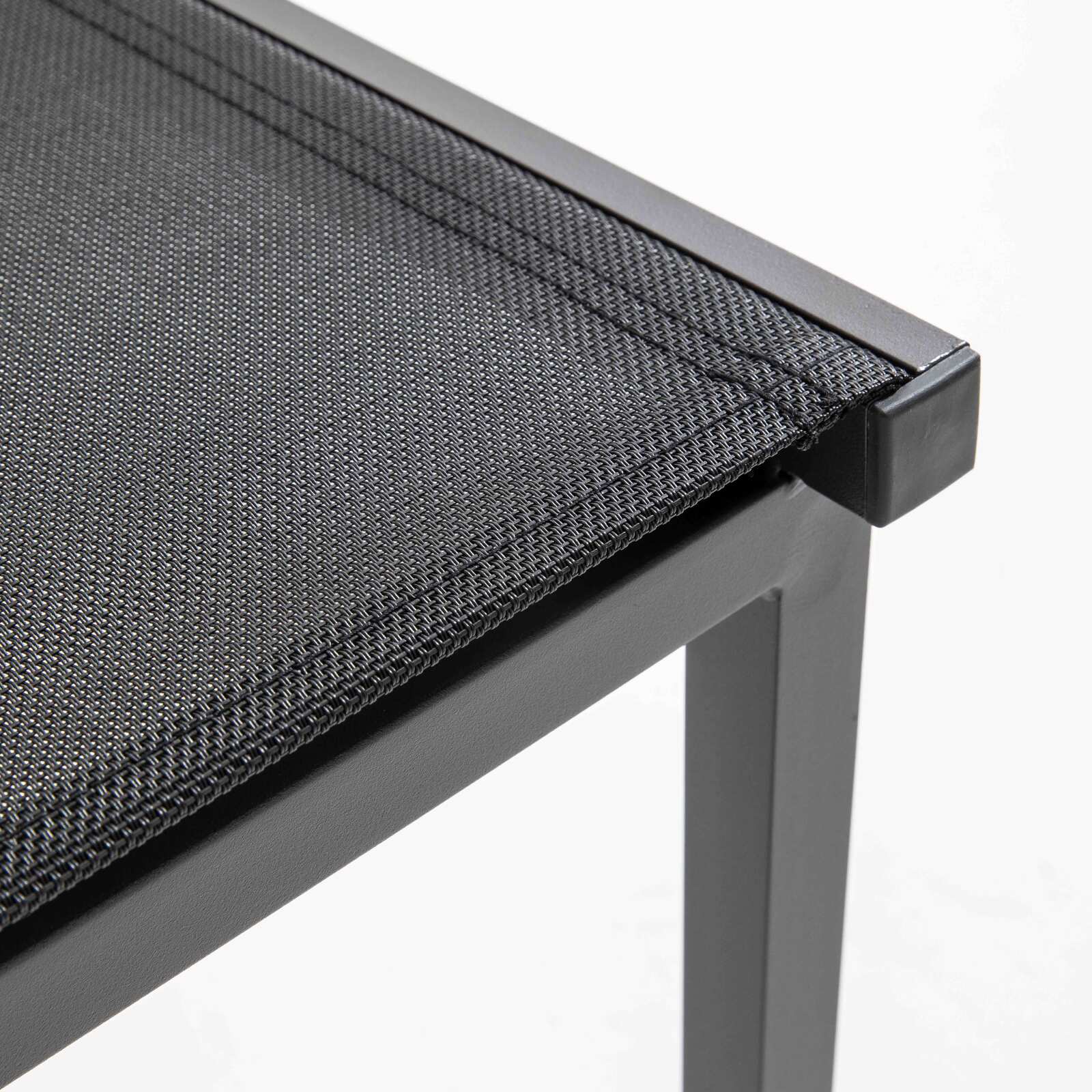 Rechteckiger Gartentisch 180 x 90 cm mit Glasplatte, 6 Stühlen und 2 Stühlen mit Armlehnen 