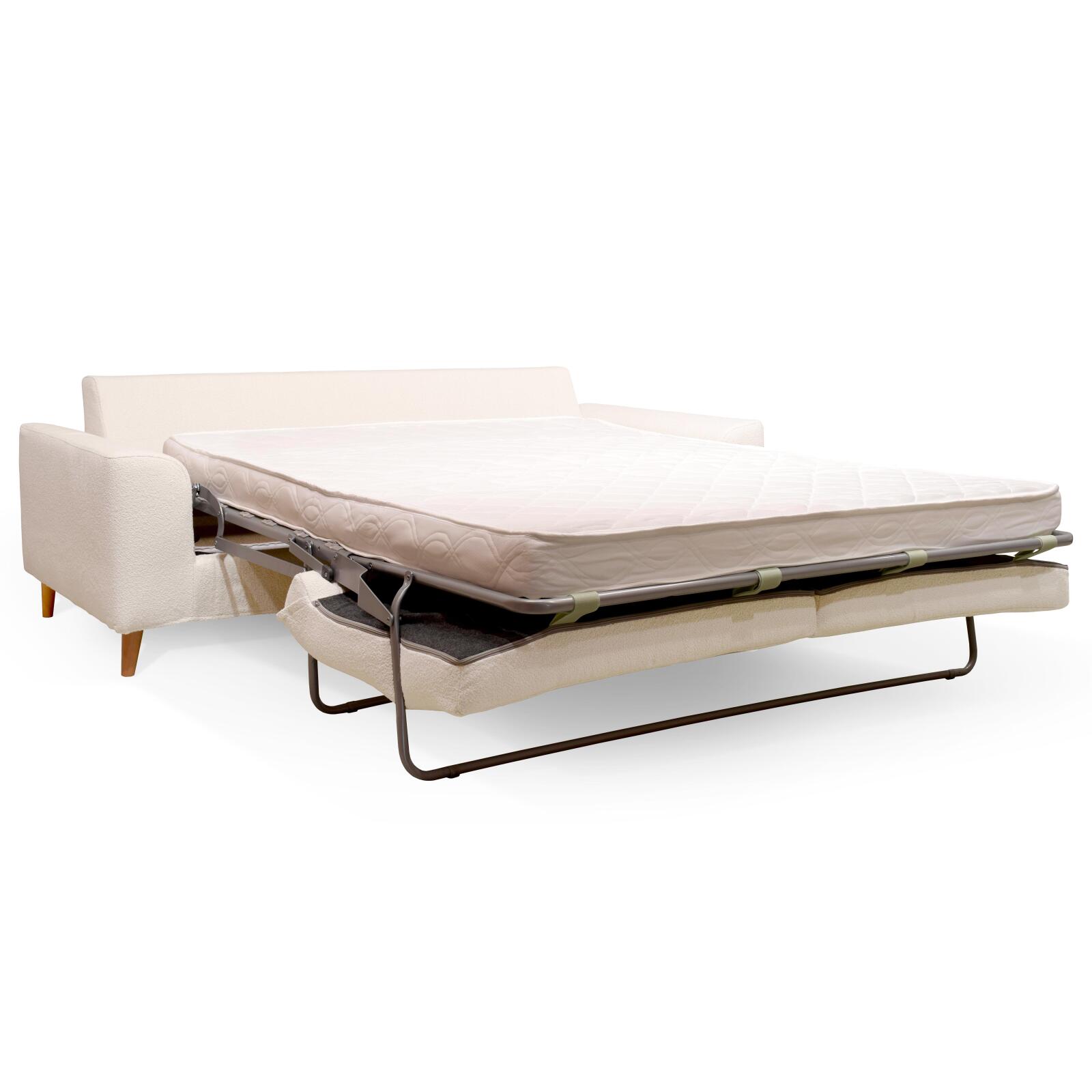 Dreisitzer-Schlafsofa aus Bouclé-Stoff