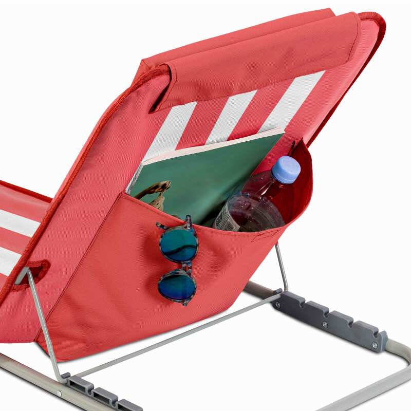 Set aus 2 faltbaren Strandmatratzen in Denim und Rosa 