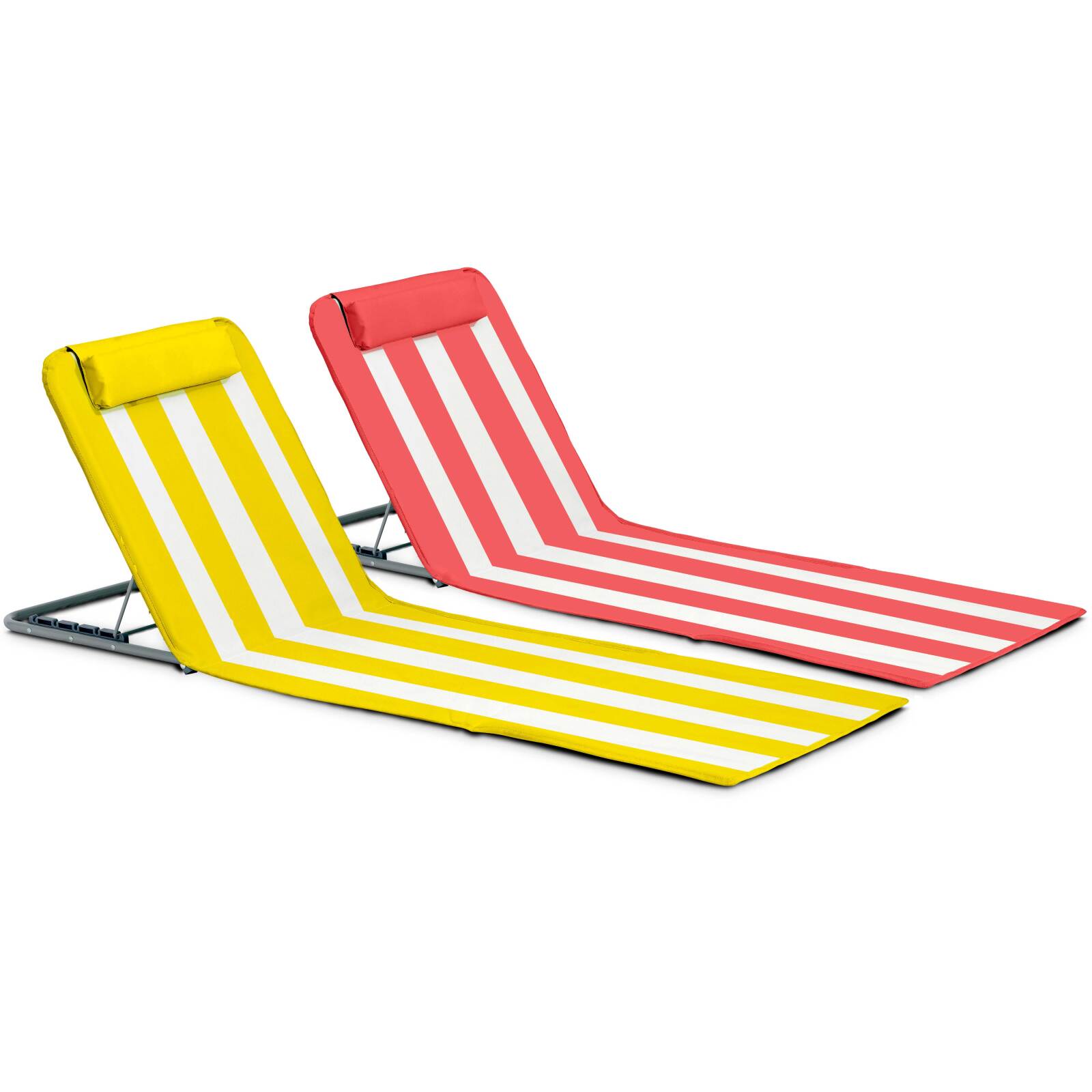 Set aus 2 faltbaren Strandmatratzen in Denim und Mango  Set aus 2 faltbaren Strandmatratzen in Denim und Mango