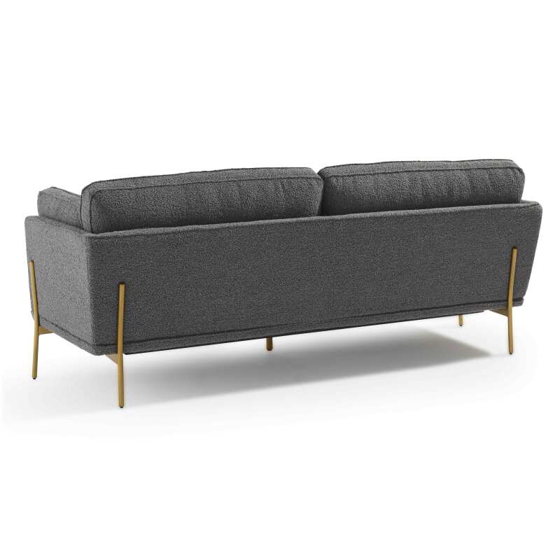 Dreisitzer-Sofa aus FSC®-zertifiziertem Holz und Bouclé-Stoff