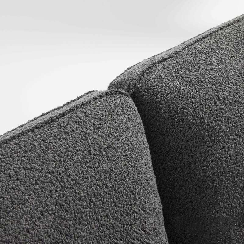 Dreisitzer-Sofa aus FSC®-zertifiziertem Holz und Bouclé-Stoff