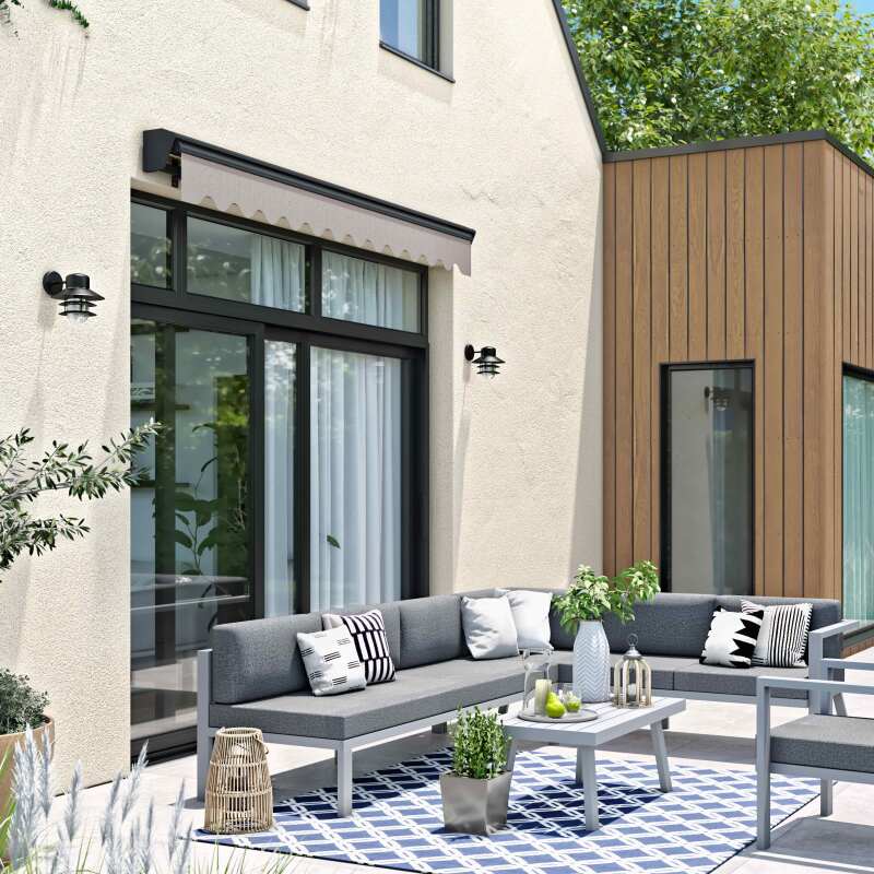 Markisenladen 2,50 x 2 m mit halbintegriertem Kasten 