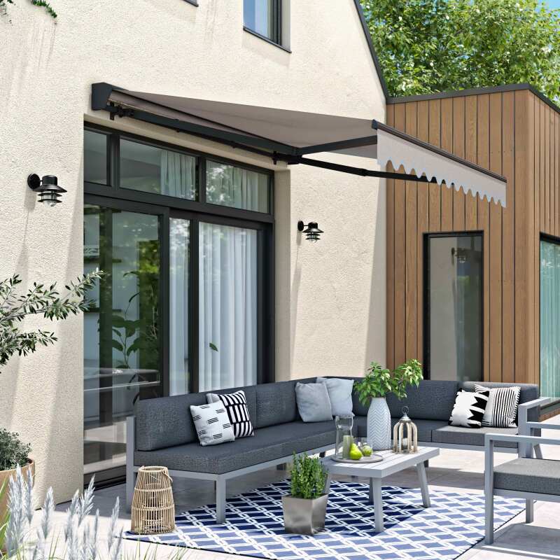 Markisenladen 2,50 x 2 m mit halbintegriertem Kasten