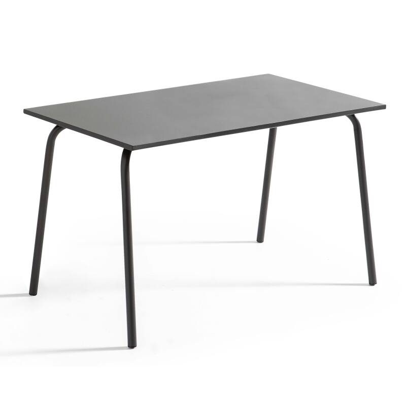Rechteckiger Gartentisch 120 x 70 cm und 4 Metallstühle
