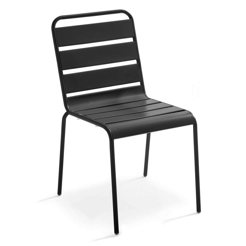 Rechteckiger Gartentisch 120 x 70 cm und 4 Metallstühle
