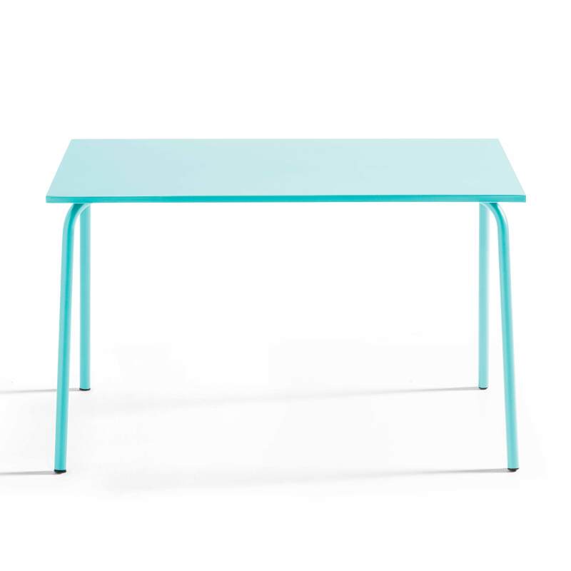 Rechteckiger Gartentisch 120 x 70 cm und 4 Metallstühle  (3/7)