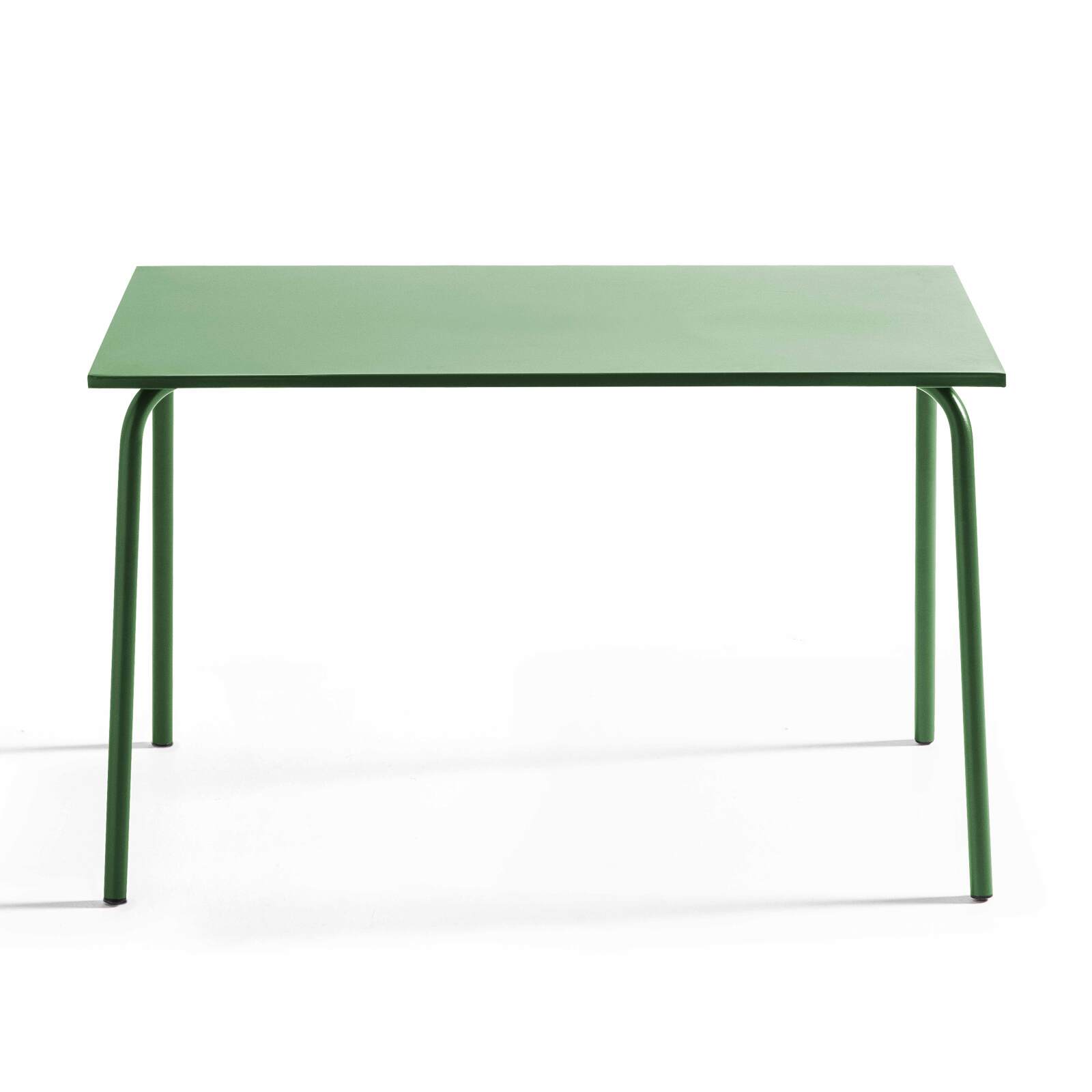 Rechteckiger Gartentisch 120 x 70 cm und 4 Metallstühle Rechteckiger Gartentisch 120 x 70 cm und 4 Metallstühle