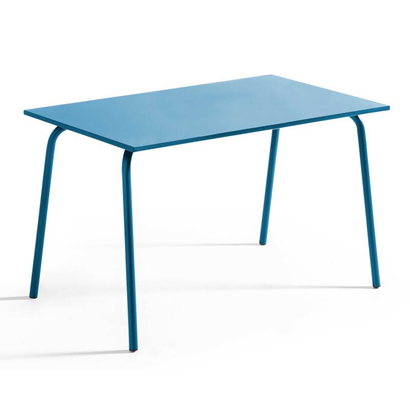 Rechteckiger Gartentisch 120 x 70 cm und 4 Metallstühle  (2/7)
