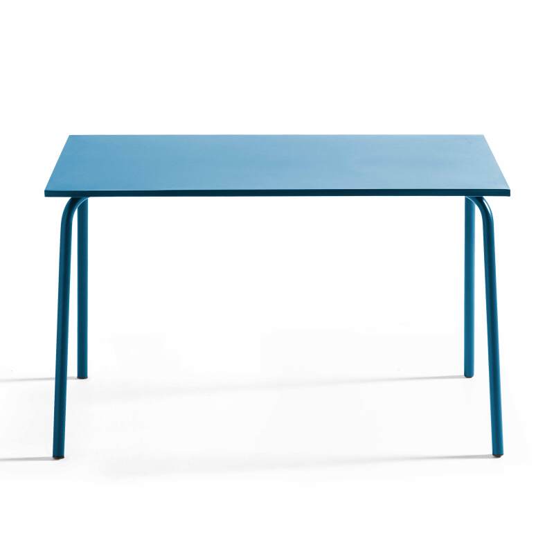 Rechteckiger Gartentisch 120 x 70 cm und 4 Metallstühle  (3/7)