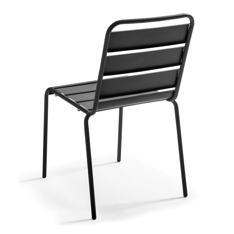 Rechteckiger Gartentisch 120 x 70 cm und 4 Metallstühle