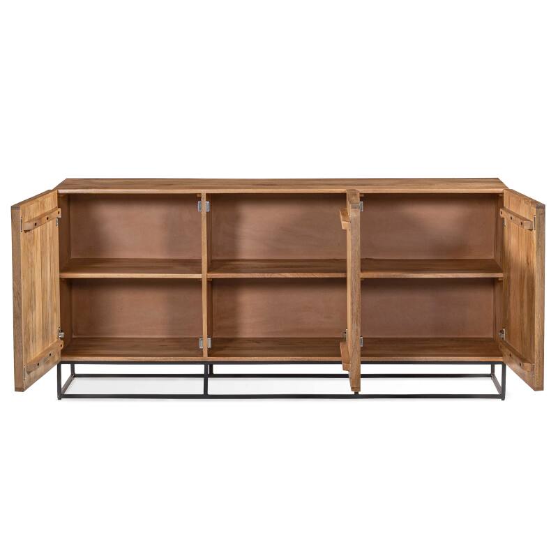 Massiver Mangoholz-Buffetschrank mit 3 Türen, 160 cm breit  (3/6)