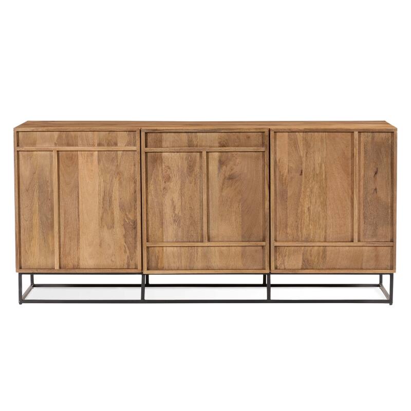 Massiver Mangoholz-Buffetschrank mit 3 Türen, 160 cm breit  (2/6)