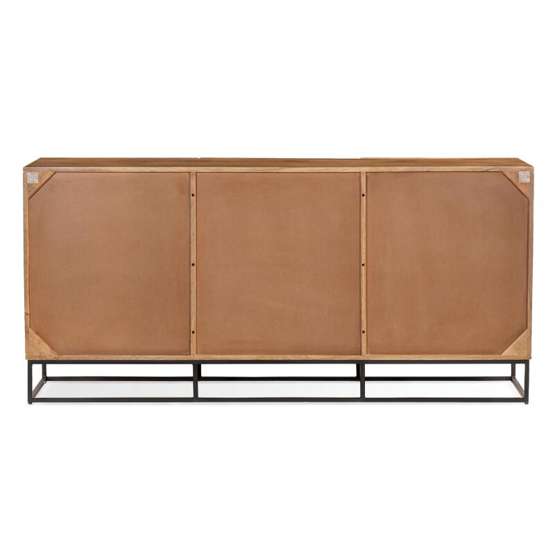 Massiver Mangoholz-Buffetschrank mit 3 Türen, 160 cm breit  (4/6)