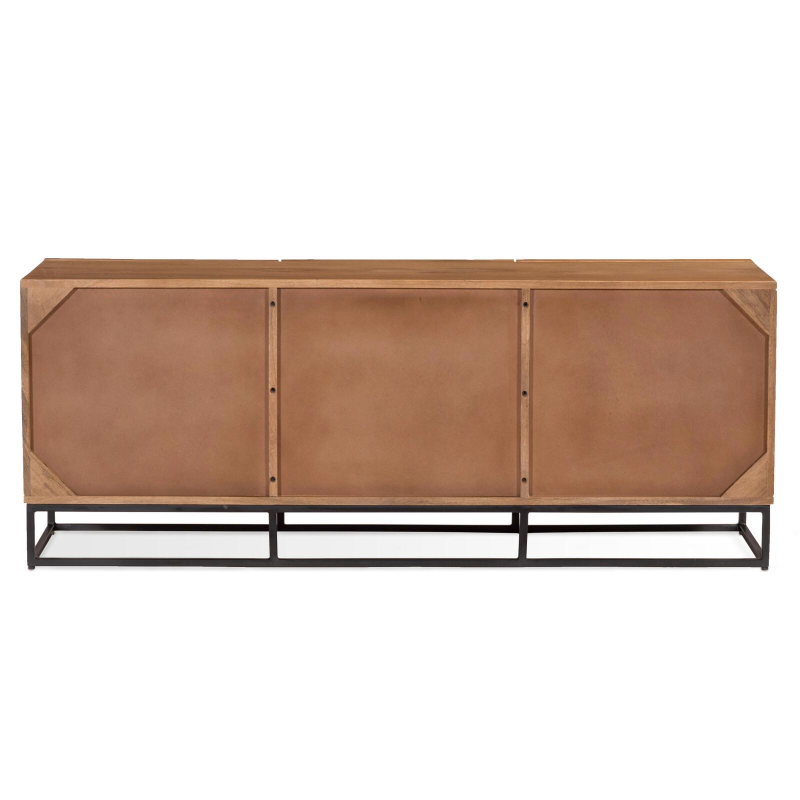 TV-Möbel mit Schublade und Tür aus massivem Mangoholz, 140 cm 