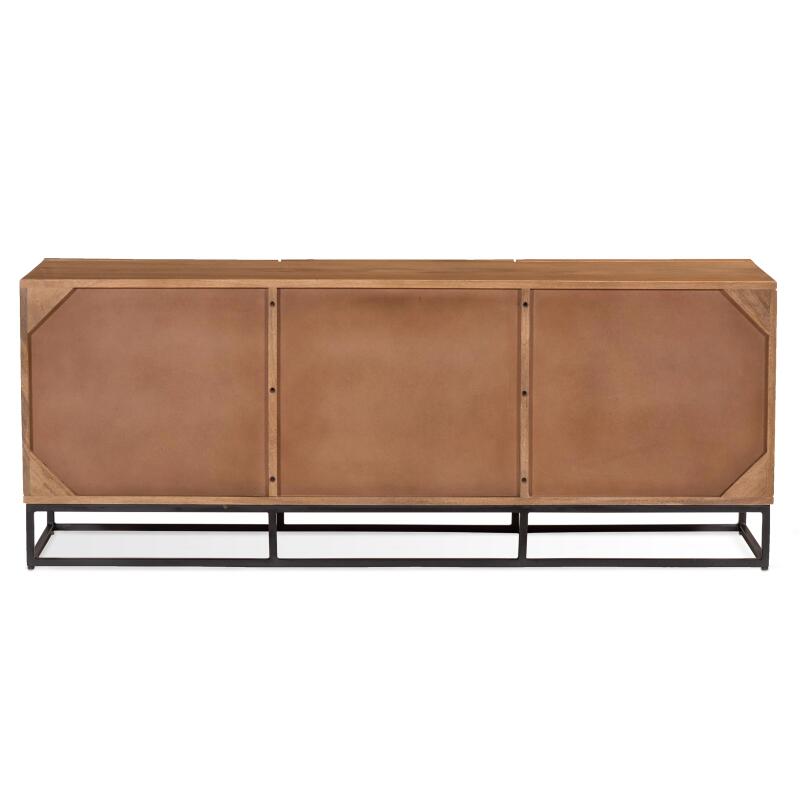 TV-Möbel mit Schublade und Tür aus massivem Mangoholz, 140 cm  (3/7)