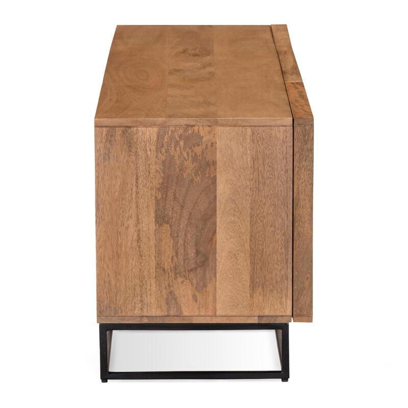 TV-Möbel mit Schublade und Tür aus massivem Mangoholz, 140 cm  (4/7)