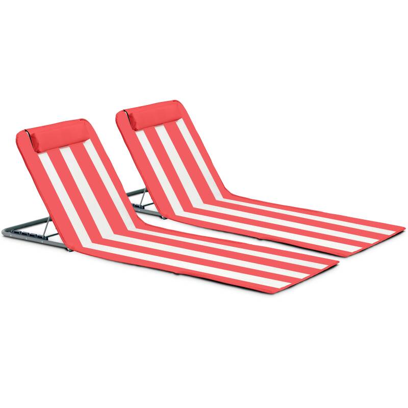 Set aus 2 klappbaren Strandmatratzen, 5-fach verstellbar 