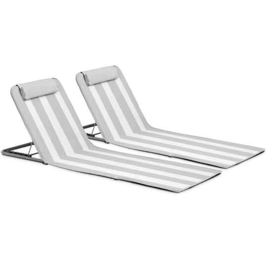 Set aus 2 klappbaren Strandmatratzen, 5-fach verstellbar