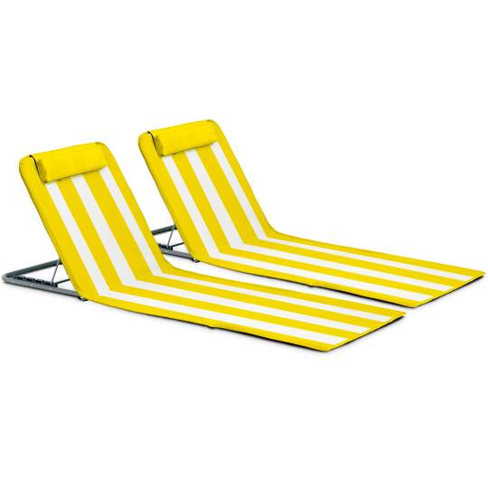 Set aus 2 klappbaren Strandmatratzen, 5-fach verstellbar