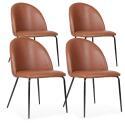 Set von 4 Esszimmerstuhl aus beschichtetem Textil und FSC®-zertifiziertem Holz