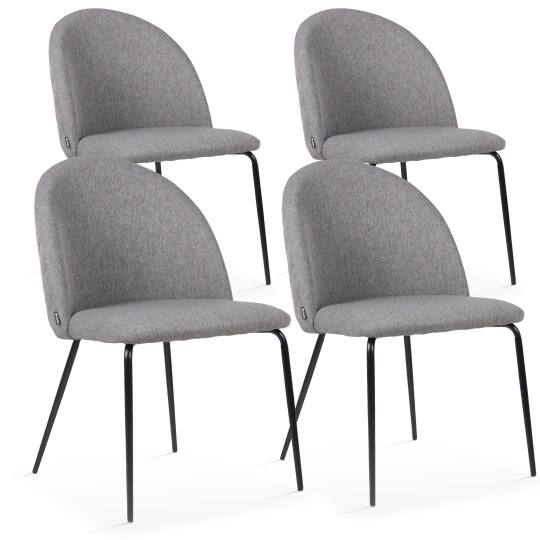 Stühle aus Stoff und Metall - 4er-Set | Oviala