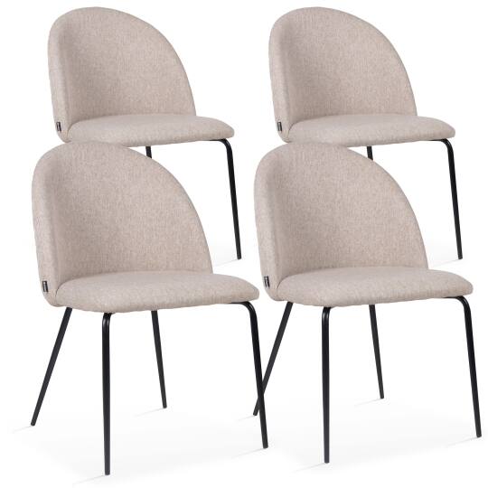 Set von 4 Esszimmerstuhl aus Stoff und FSC®-Holz