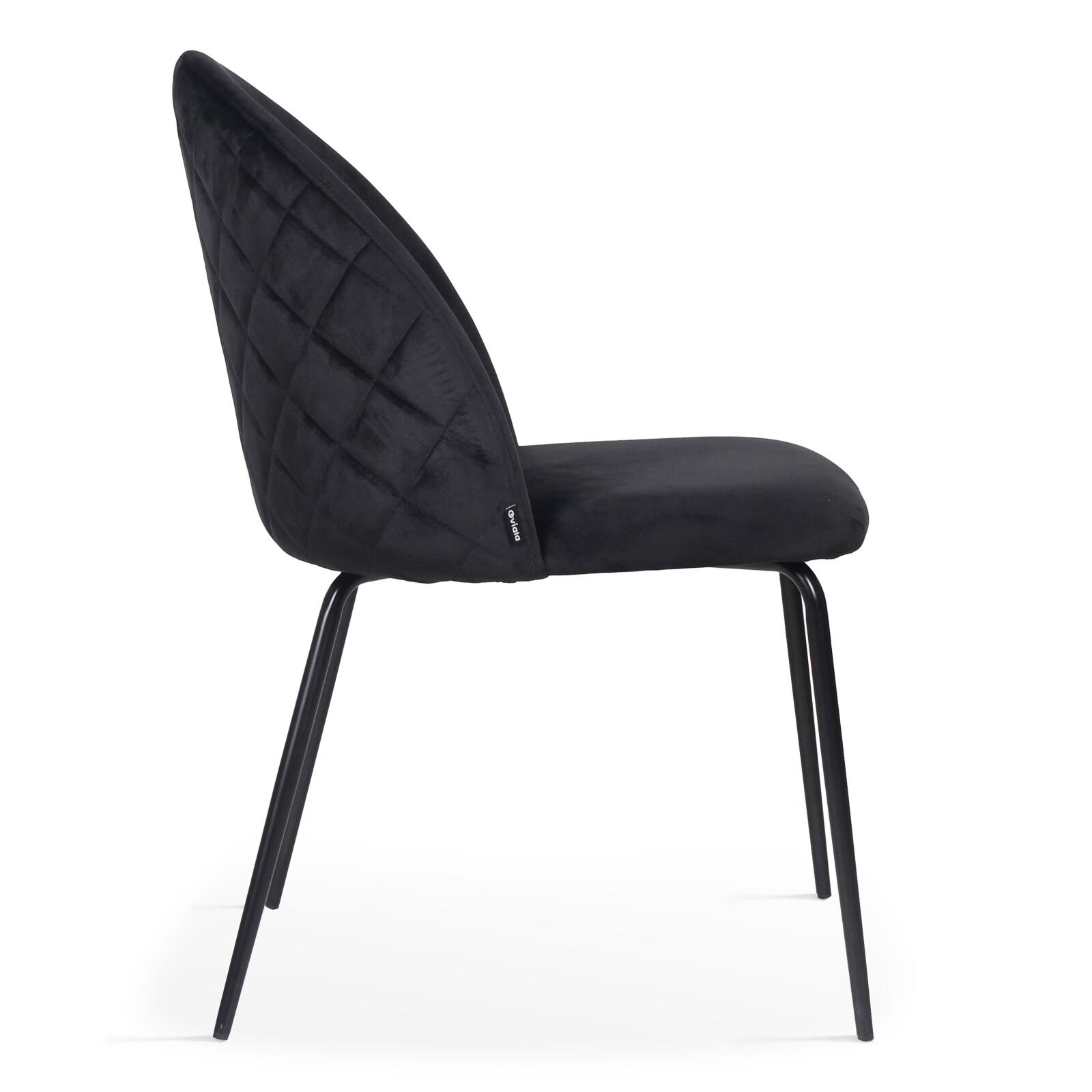 Set aus 4 Samt- und FSC®-Holzstühlen