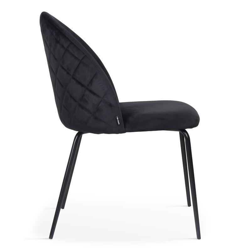 Set aus 4 Samt- und FSC®-Holzstühlen