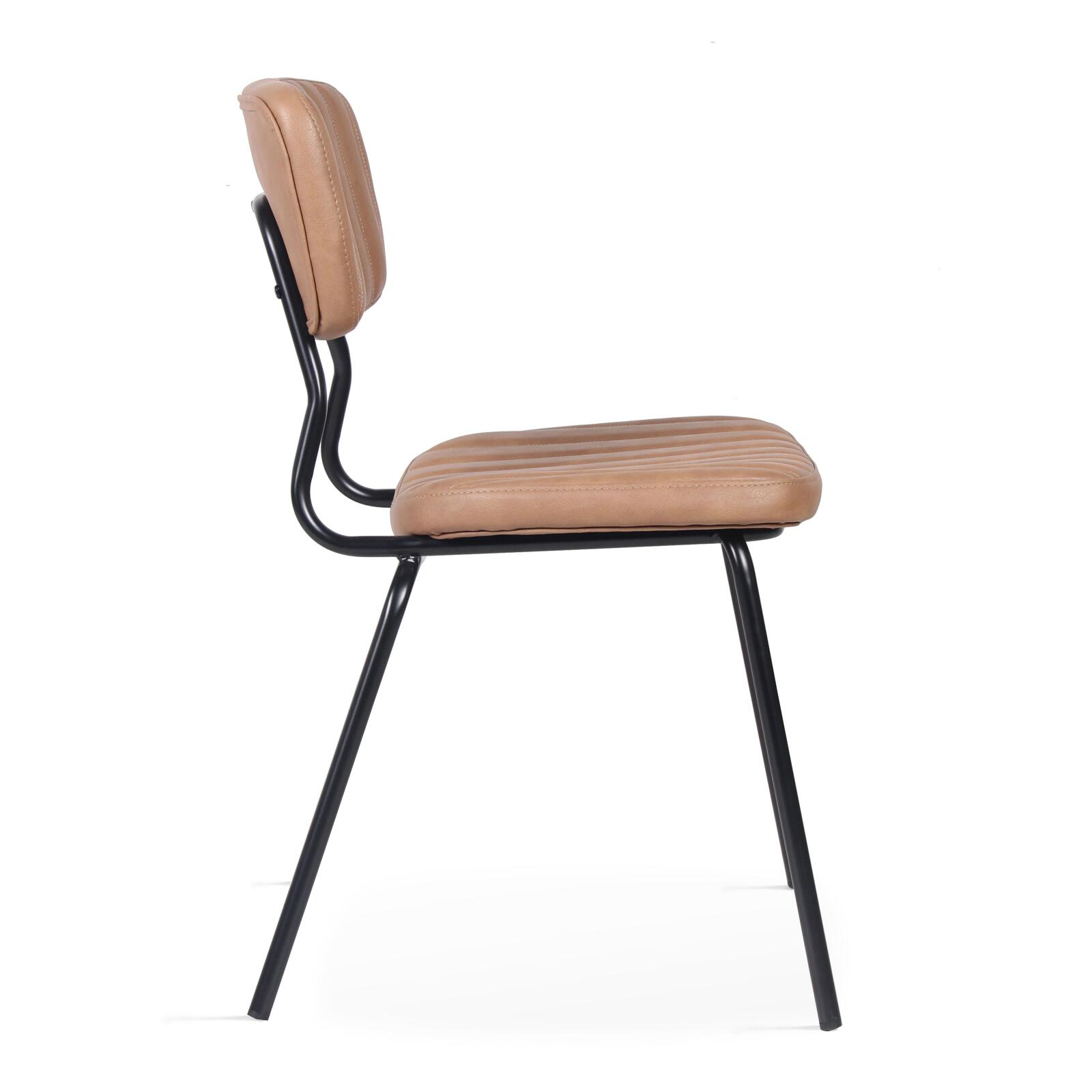 Set aus 2 Esszimmerstuhl aus beschichtetem Textil und FSC®-zertifiziertem Holz