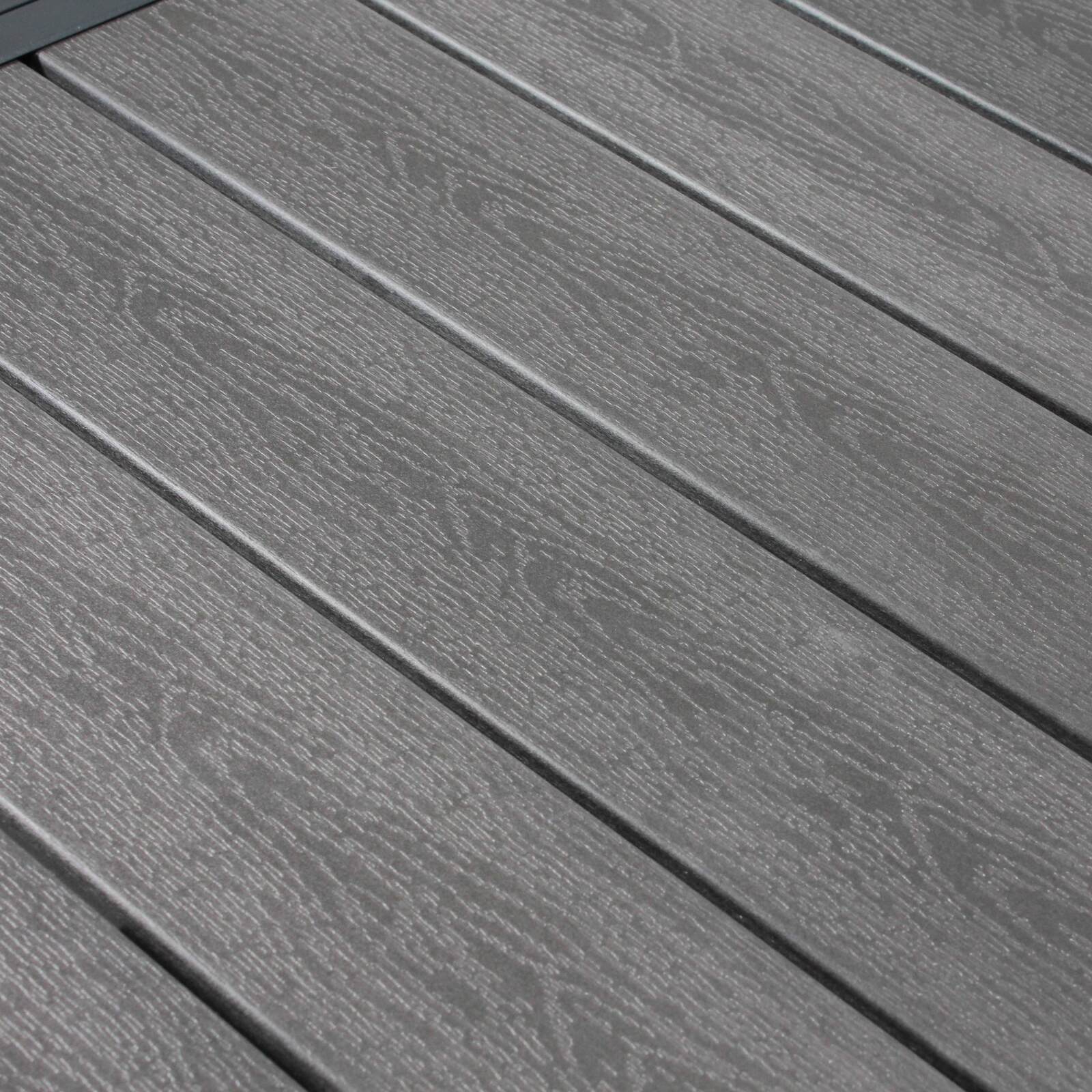 Rechteckiger, ausziehbarer Garten-Tisch aus Aluminium/Polywood mit 8 Stühlen und 2 Stühlen mit Armlehnen 