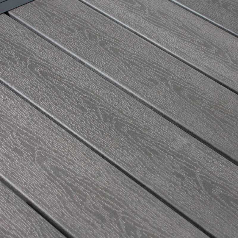 Rechteckiger, ausziehbarer Garten-Tisch aus Aluminium/Polywood mit 8 Stühlen und 2 Stühlen mit Armlehnen 