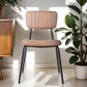 Set aus 2 Esszimmerstuhl aus beschichtetem Textil und FSC®-zertifiziertem Holz