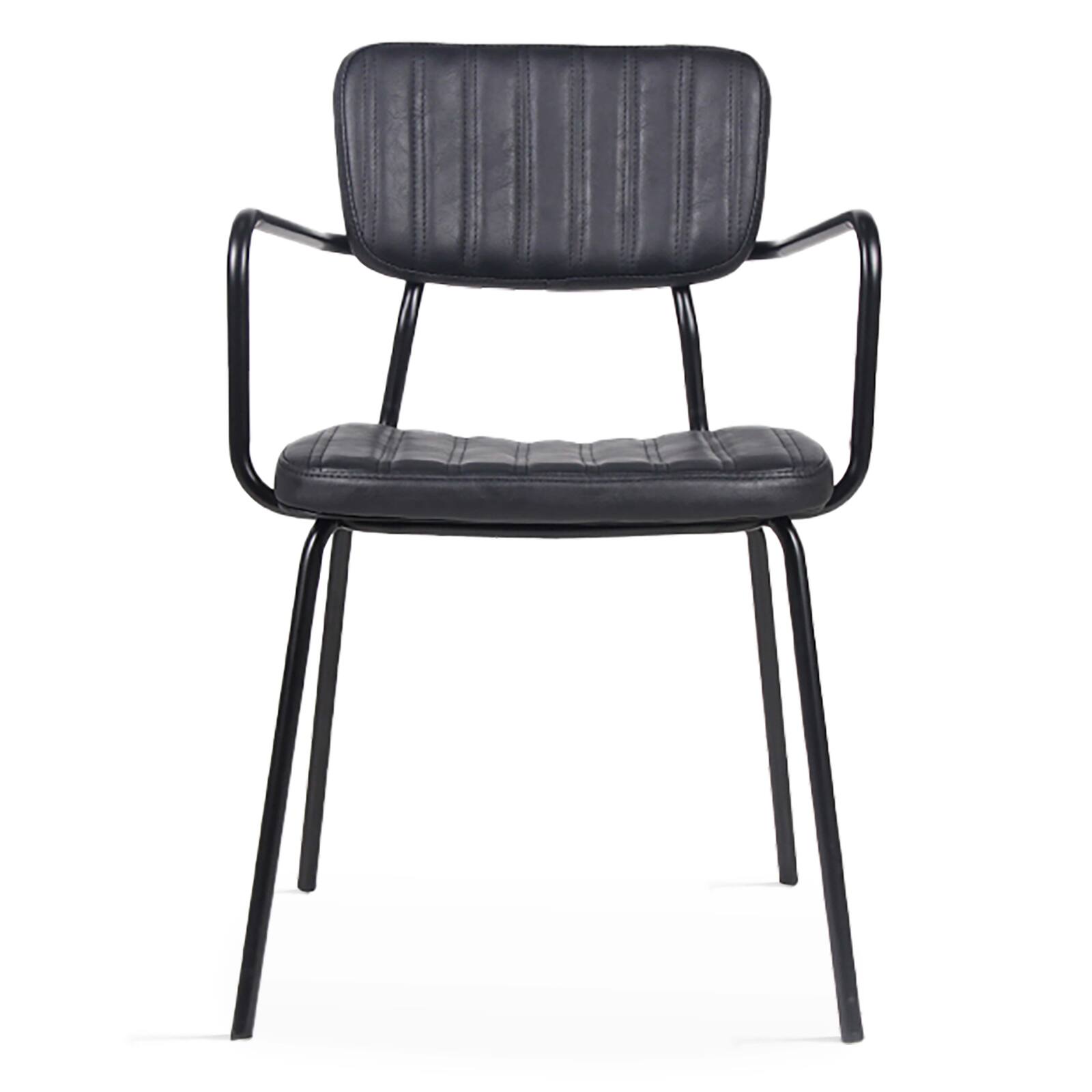 Set von 2 Esszimmerstuhl mit Armlehnen aus beschichtetem Textil und FSC®-zertifiziertem Holz 