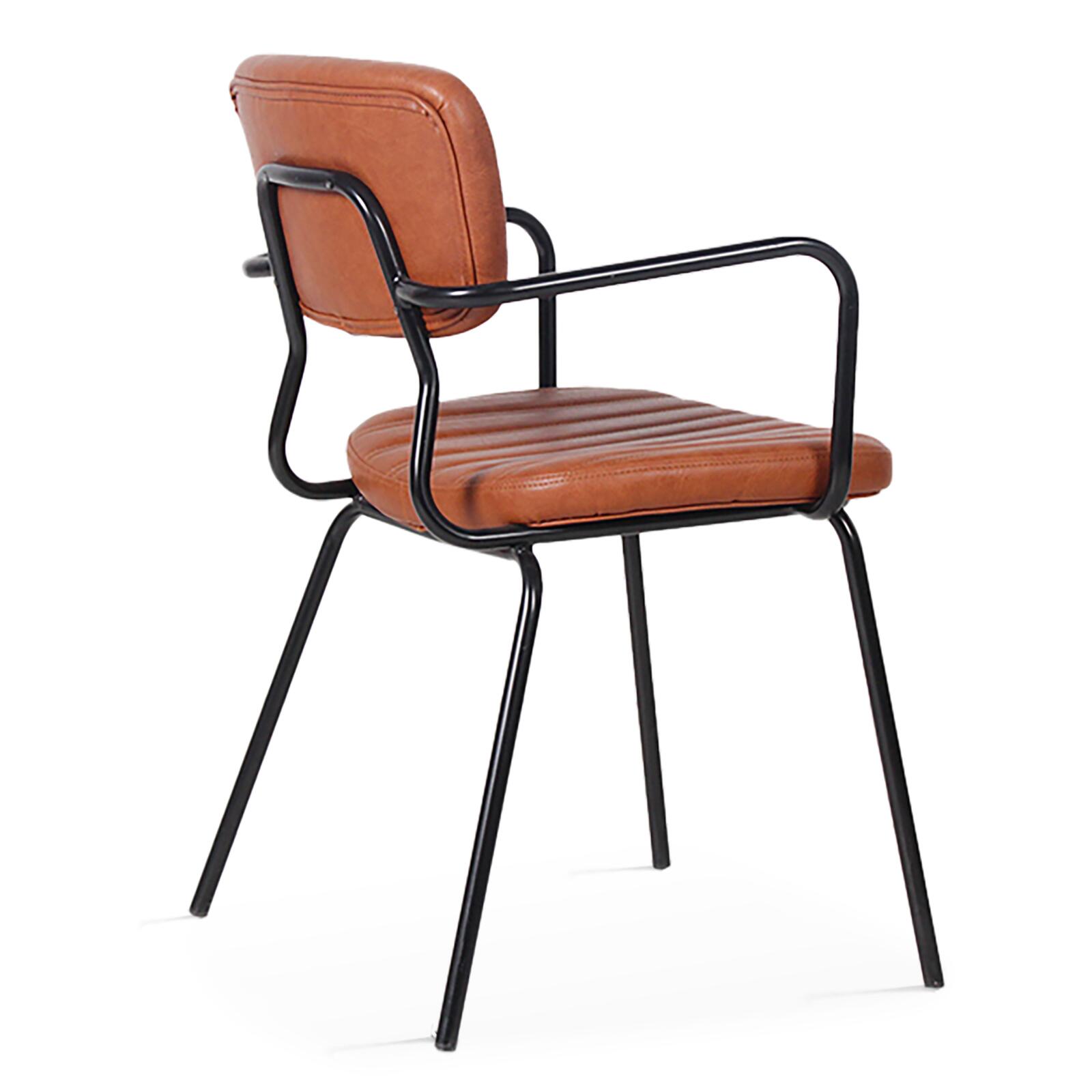 Set von 2 Esszimmerstuhl mit Armlehnen aus beschichtetem Textil und FSC®-zertifiziertem Holz 