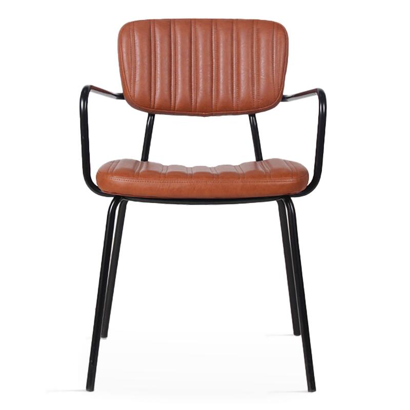 Set von 2 Esszimmerstuhl mit Armlehnen aus beschichtetem Textil und FSC®-zertifiziertem Holz  (4/5)