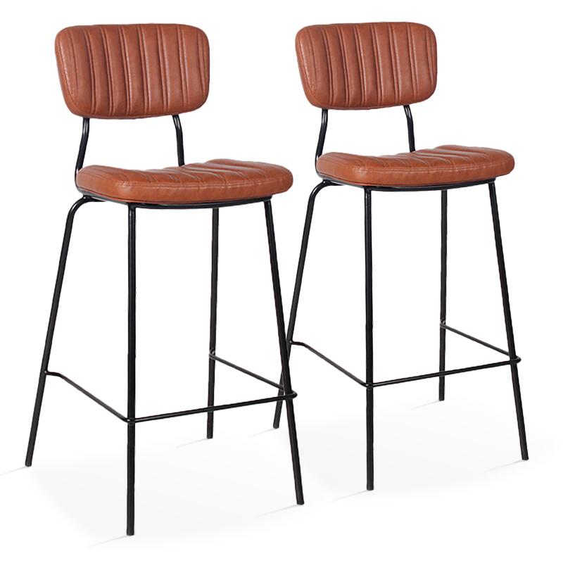 Set von 2 Hochstühlen aus beschichtetem Textil und FSC®-zertifiziertem Holz 