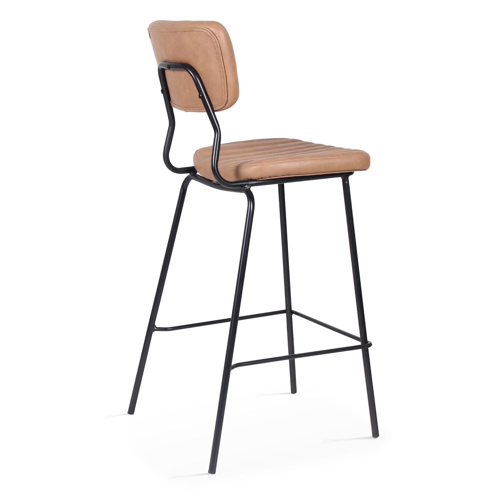 Set von 2 Hochstühlen aus beschichtetem Textil und FSC®-zertifiziertem Holz 