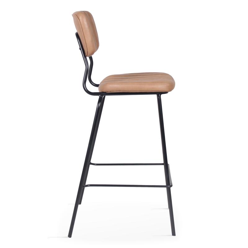 Set von 2 Hochstühlen aus beschichtetem Textil und FSC®-zertifiziertem Holz 