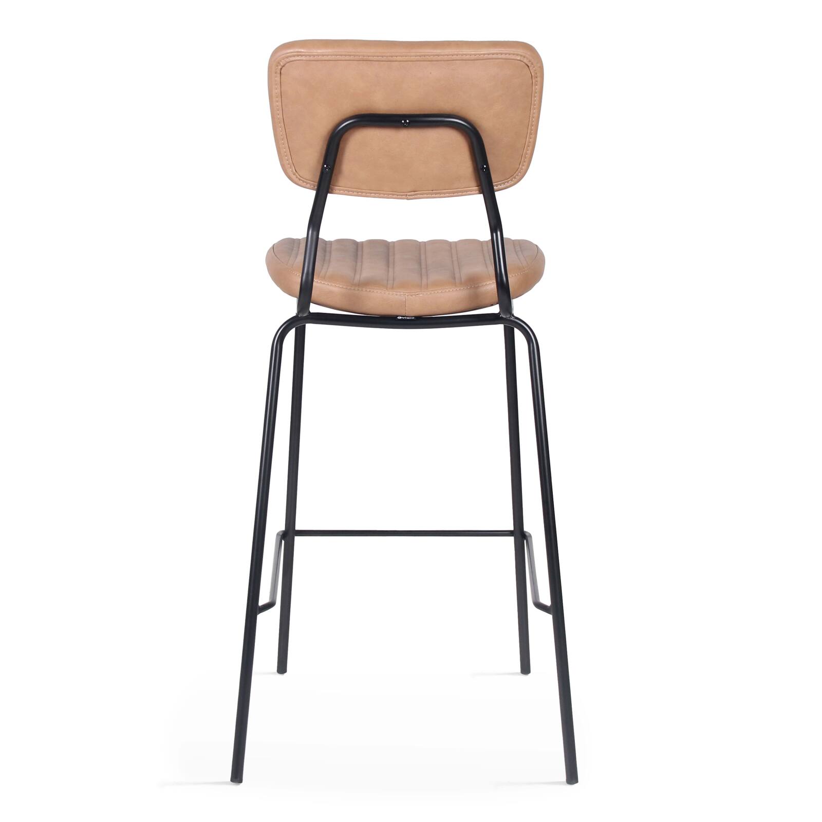 Set von 2 Hochstühlen aus beschichtetem Textil und FSC®-zertifiziertem Holz 