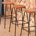 Set aus 2 hohen Schemeln aus beschichtetem Textil und FSC®-zertifiziertem Holz