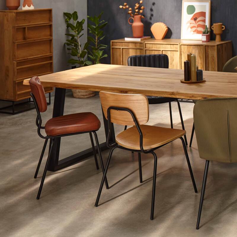 Set aus 2 Vintage-Holzstühlen mit FSC®-Zertifizierung